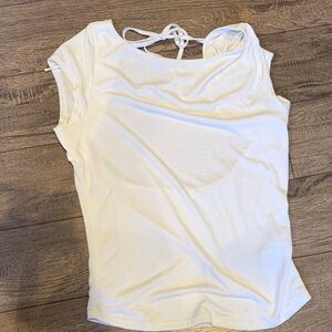 Free People Cream Short Sleeve Top